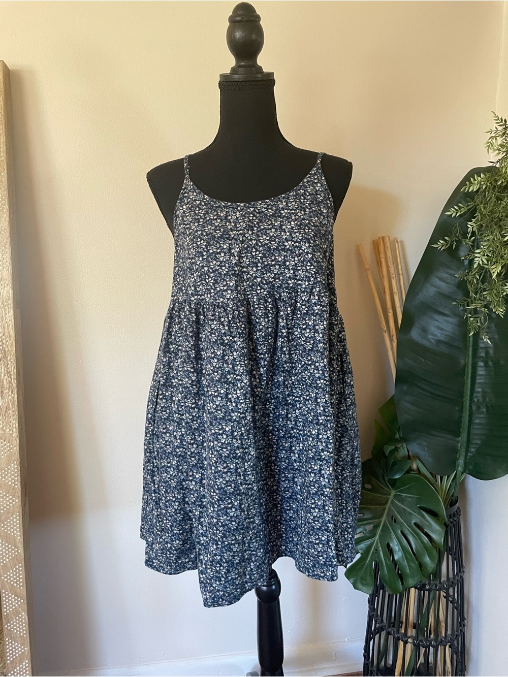 Wild Fable Navy Floral Babydoll Sundress